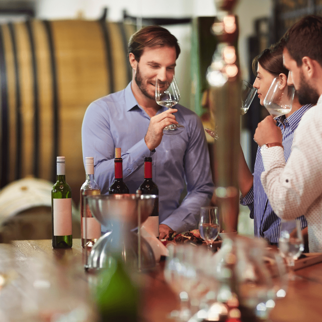 dégustation de vin dans un environnement viticoles.