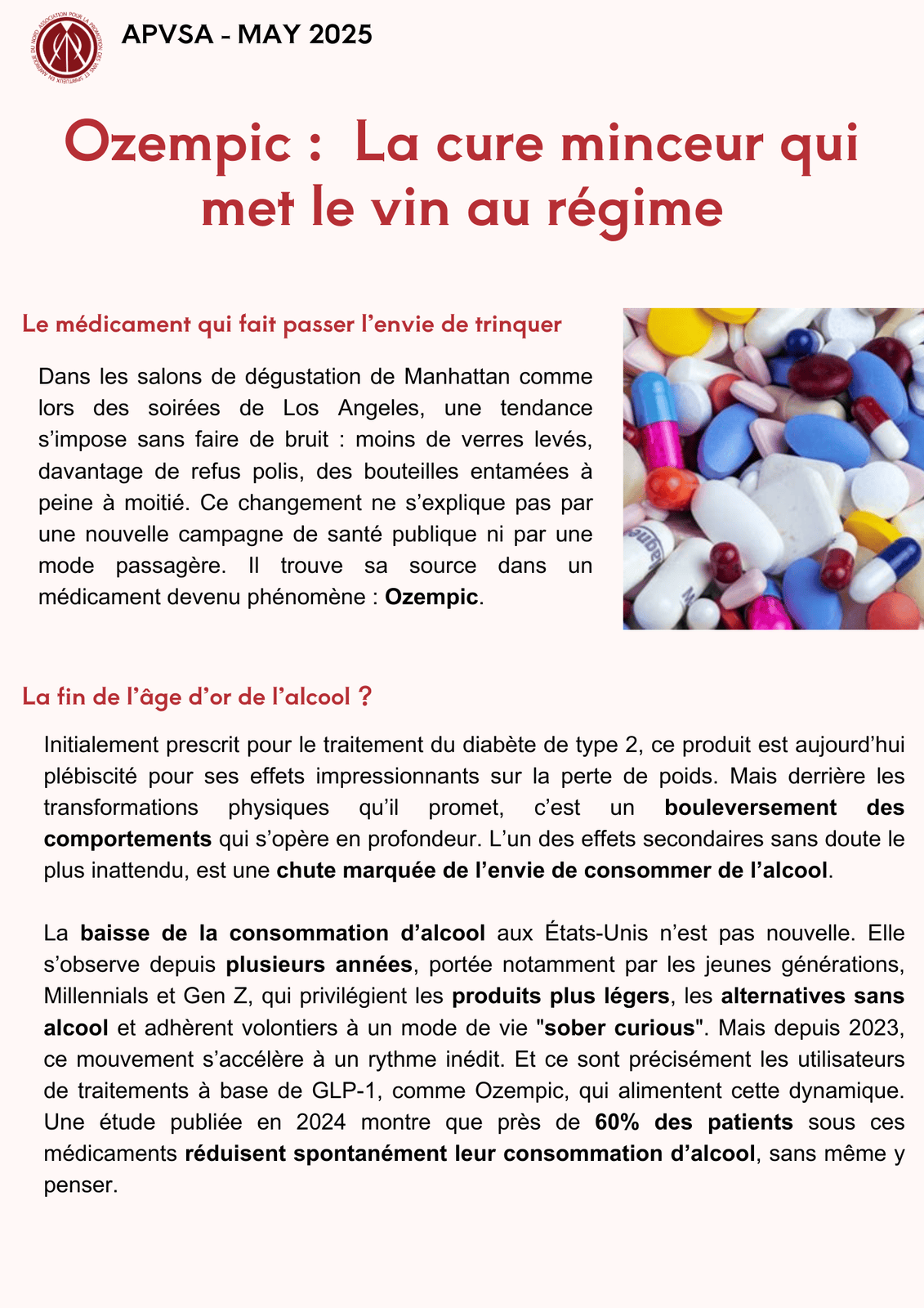 Ozempic : La cure minceur qui met le vin au régime